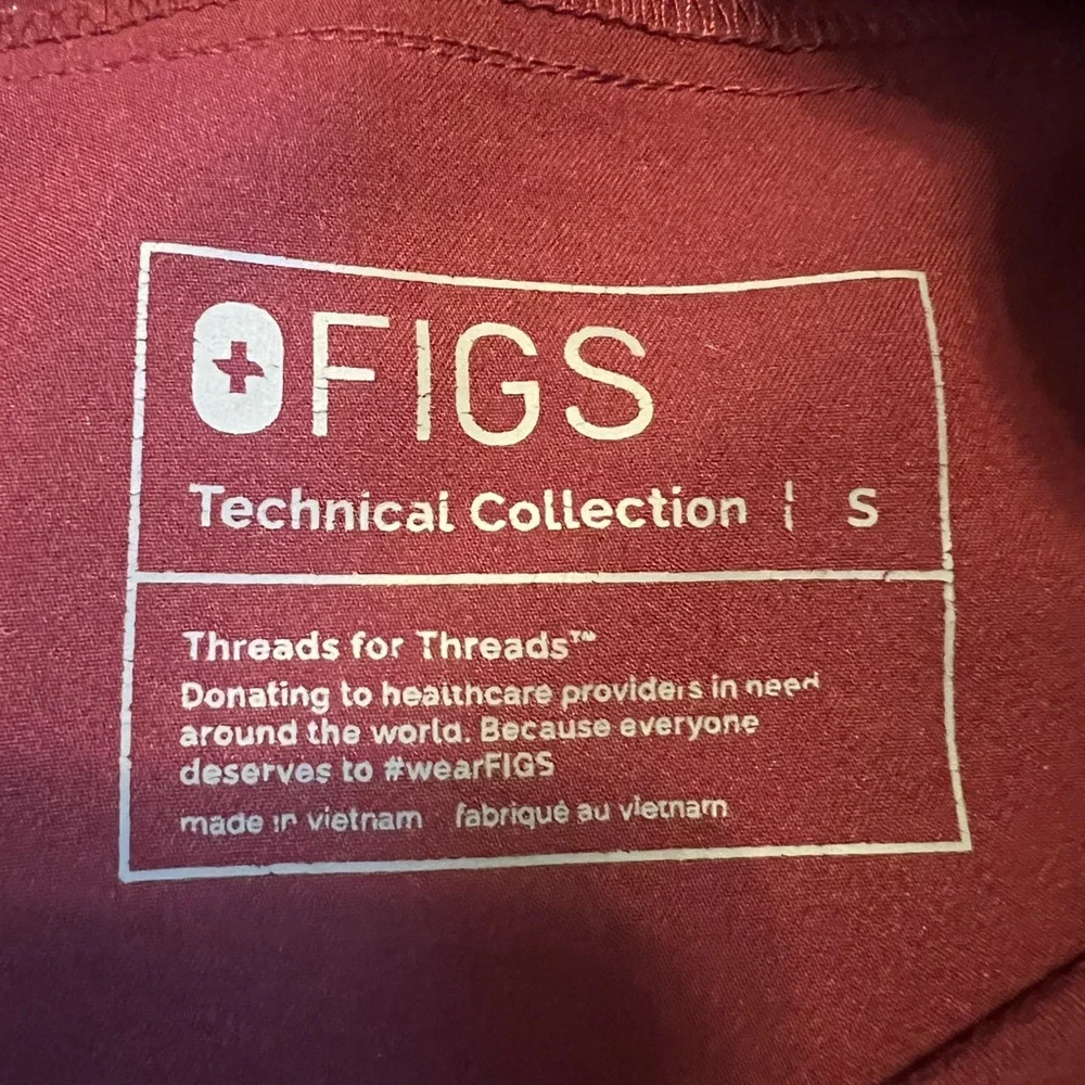 FIGS Tansen Jogger Scrub Pants Burgundy Men’s Size Small